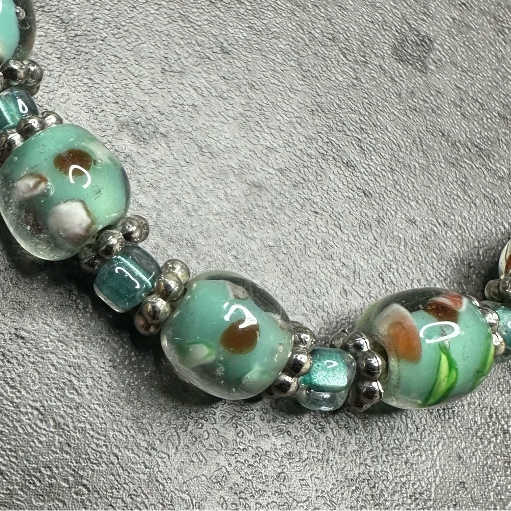 Beaded Bracelet with Silver Accents